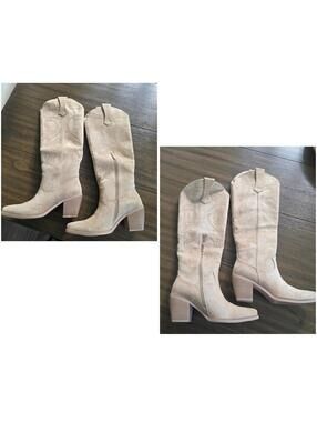Wetkiss Apricot Faux Suede Western Boots Women’s Size 8.5 NIB